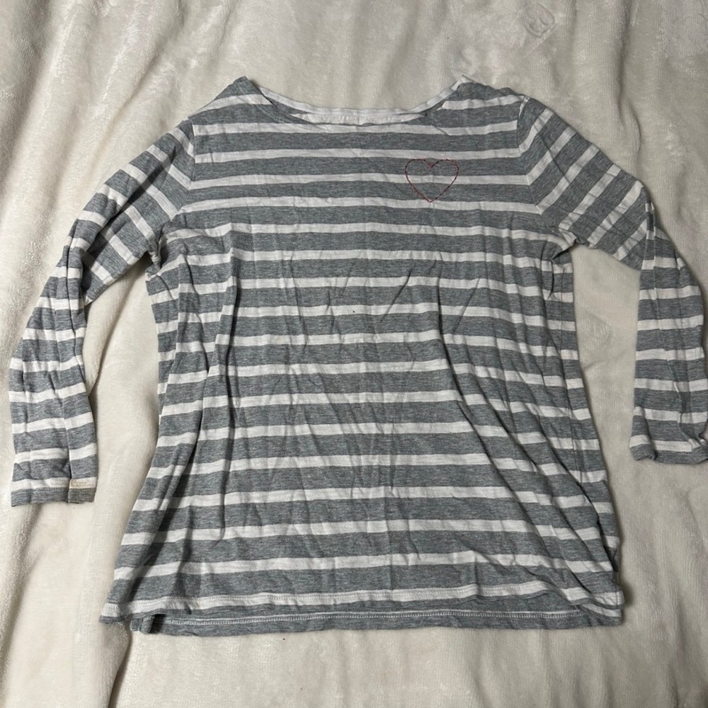 Gray Striped Women's Top